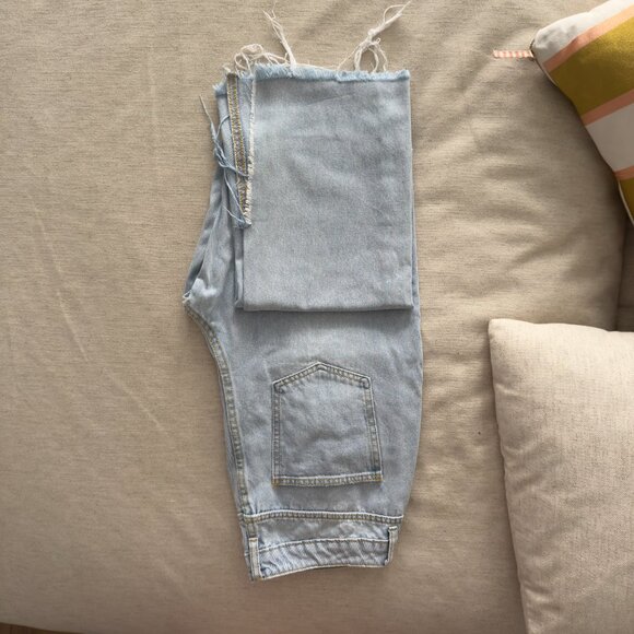 Avec Les Filles Light Wash Distressed Split Seam Jeans | Anthropologie | Size 29 - Picture 3 of 13